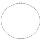 14K White Gold Polished 1MM Round Detachable clasp Omega Necklace