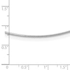 14K White Gold Polished 1MM Round Detachable clasp Omega Necklace