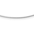 14K White Gold Polished 1MM Round Detachable clasp Omega Necklace