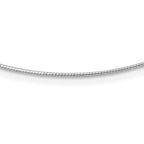 14K White Gold Polished 1MM Round Detachable clasp Omega Necklace