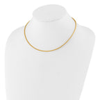 14K Two-Tone Polished 2mm Reversible w/Adj. Chain Omega Necklace