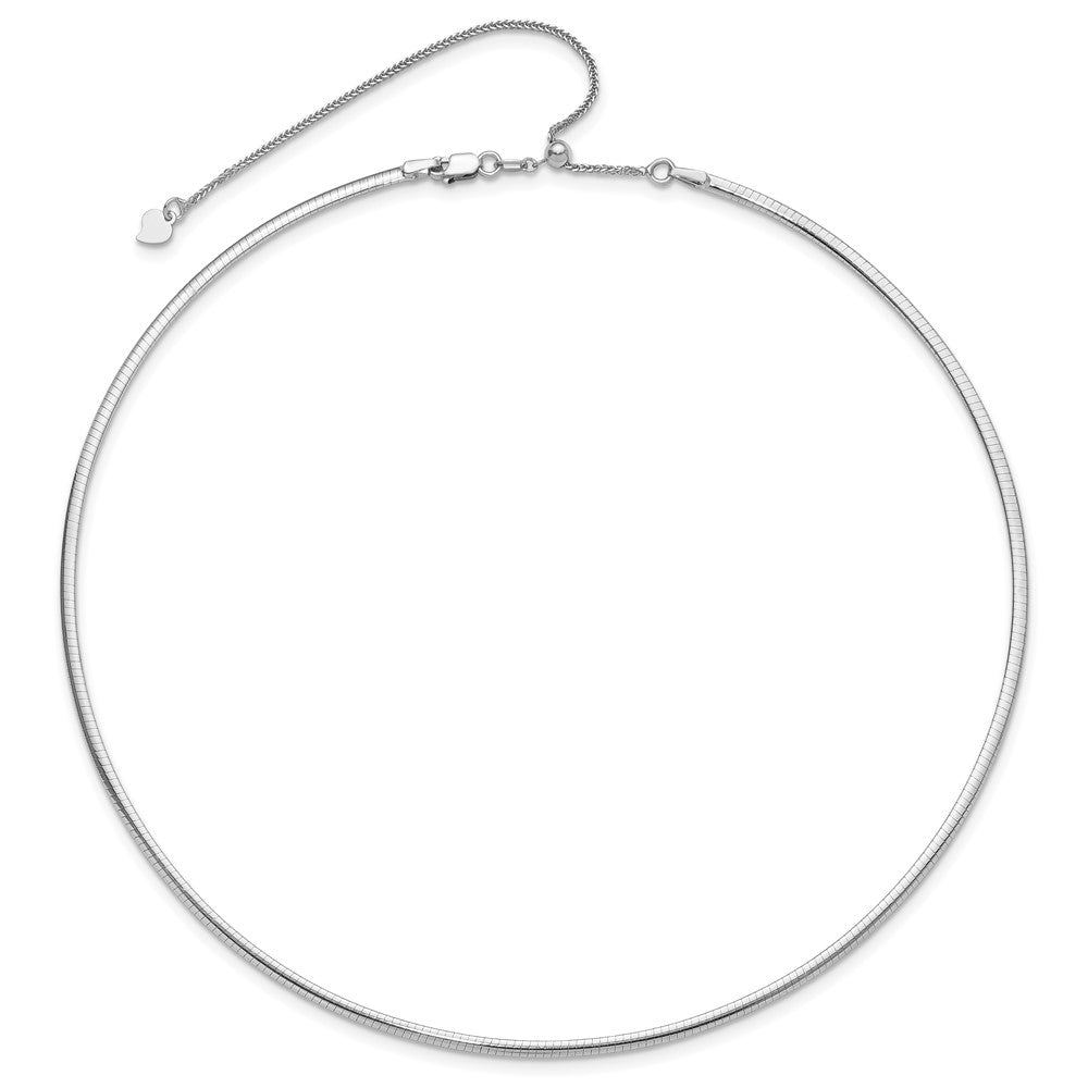 14K Two-Tone Polished 2mm Reversible w/Adj. Chain Omega Necklace