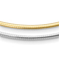 14K Two-Tone Polished 2mm Reversible w/Adj. Chain Omega Necklace
