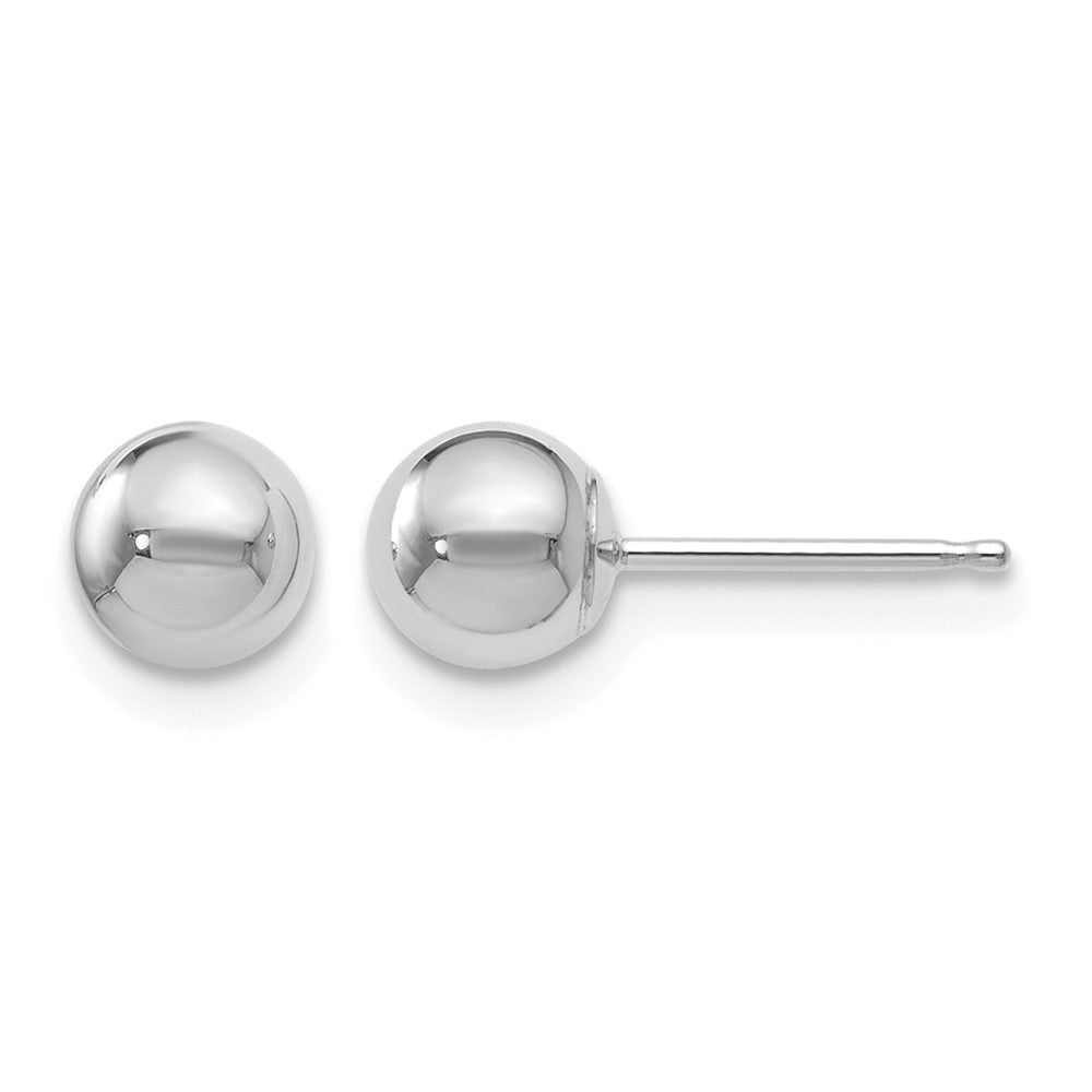14K White Gold Polished 5mm Ball Post Earrings