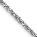 14k White Gold 2.1mm Spiga Chain