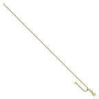 14K Polished Adjustable Box Chain Anklet