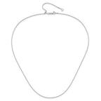 14K White Gold Adjustable 1mm Box Chain