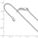 14K White Gold Adjustable 1.4mm Wheat Chain