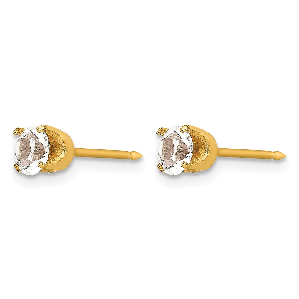 Inverness Stainless Steel 24K Gold-plated 5mm Austrian Crystal Post Piercing Earrings