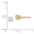 Inverness Stainless Steel 24K Gold-plated 5mm Austrian Crystal Post Piercing Earrings