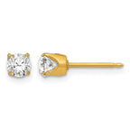 Inverness Stainless Steel 24K Gold-plated 5mm Austrian Crystal Post Piercing Earrings