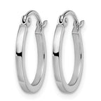 14K White Gold Polished Hoop Earrings
