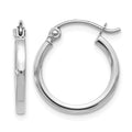 14K White Gold Polished Hoop Earrings