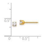 Inverness Stainless Steel 24K Gold-plated 3mm CZ Post Piercing Earrings