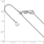14K White Gold Adjustable .8mm Box Chain
