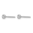 Inverness 14k White 3mm Crystal Bezel Piercing Earrings