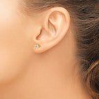 Inverness Stainless Steel 24K Gold-plated 5mm CZ Post Piercing Earrings