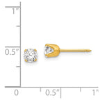 Inverness Stainless Steel 24K Gold-plated 5mm CZ Post Piercing Earrings