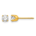 Inverness Stainless Steel 24K Gold-plated 5mm CZ Post Piercing Earrings
