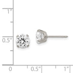 Inverness Stainless Steel 7mm CZ Post Piercing Earrings