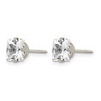 Inverness Stainless Steel 7mm Faceted Square CZ Post Piercing Earrings