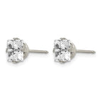 Inverness Stainless Steel 7mm Faceted Square CZ Post Piercing Earrings