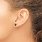 Inverness Stainless Steel 7mm Black CZ Post Piercing Earrings
