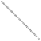 14K White Gold Polished Fancy 7 inch Bracelet
