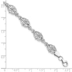 14K White Gold Polished Fancy 7 inch Bracelet
