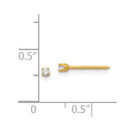 Inverness Stainless Steel 24K Gold-plated 2mm CZ Post Piercing Earrings