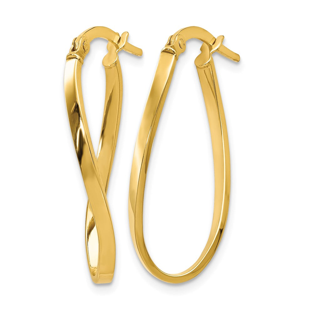 14K Polished Oval Hoop Earrings