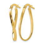 14K Polished Oval Hoop Earrings