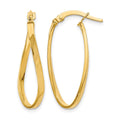 14K Polished Oval Hoop Earrings