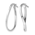 14K White Gold Polished Oval Hoop Earrings
