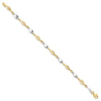 14K Two-tone Polished Fancy 7 inch Bracelet
