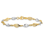 14K Two-tone Polished Fancy 7 inch Bracelet