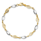 14K Two-tone Polished Fancy 7 inch Bracelet