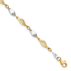 14K Two-tone Polished Fancy 7 inch Bracelet