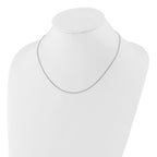14K White Gold Adjustable 1.2 mm D/C Double Curb Chain