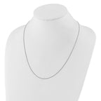 14K White Gold Adjustable 1.2 mm D/C Double Curb Chain