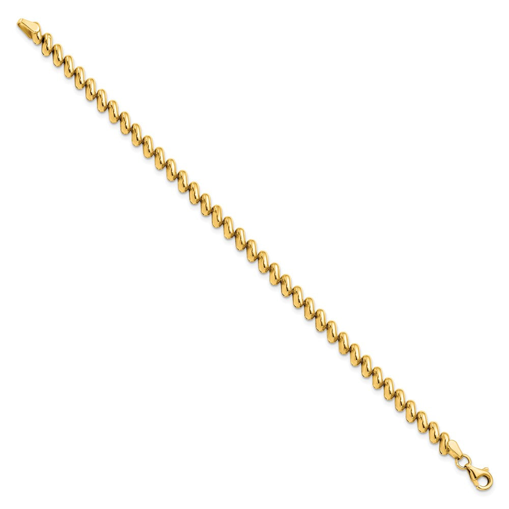 14K Polished Fancy 7 inch Bracelet