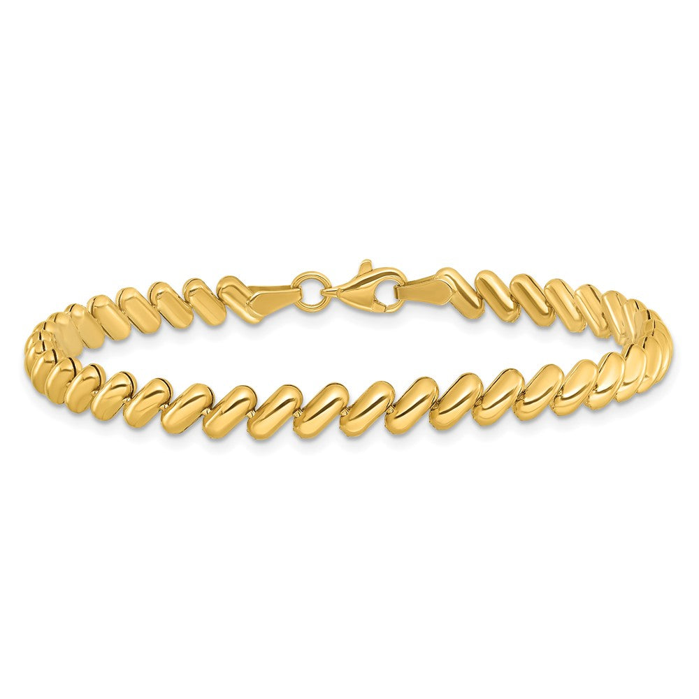 14K Polished Fancy 7 inch Bracelet