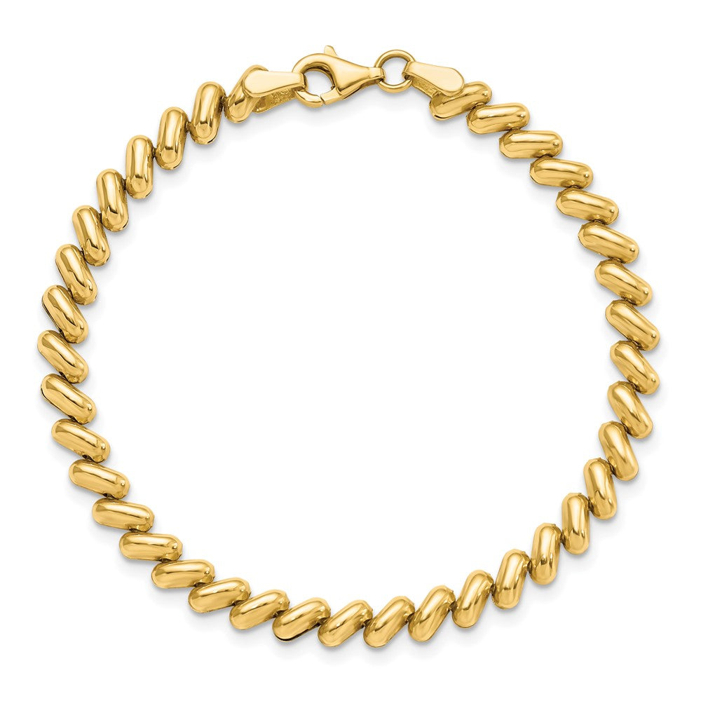 14K Polished Fancy 7 inch Bracelet