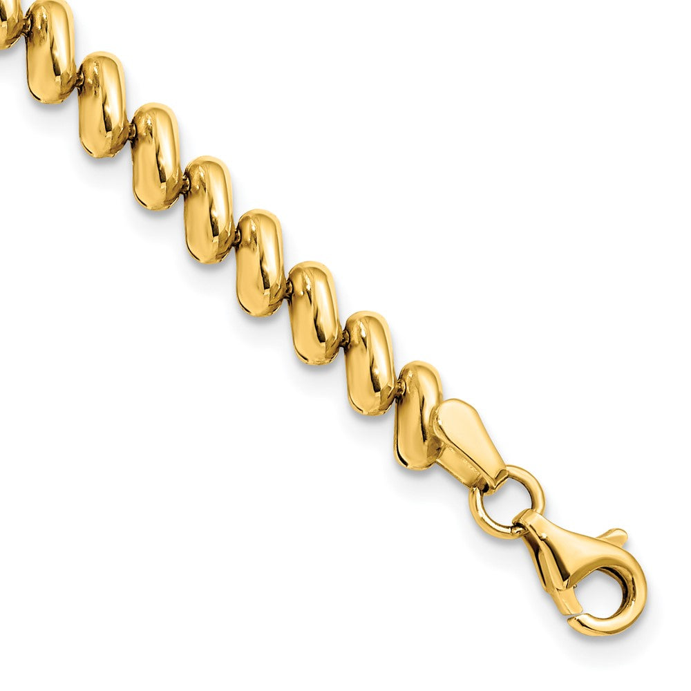 14K Polished Fancy 7 inch Bracelet