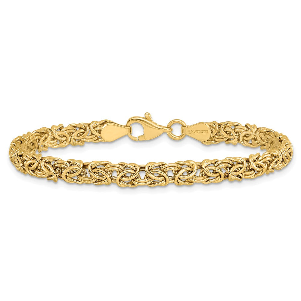 14K Polished Byzantine 7 inch Bracelet