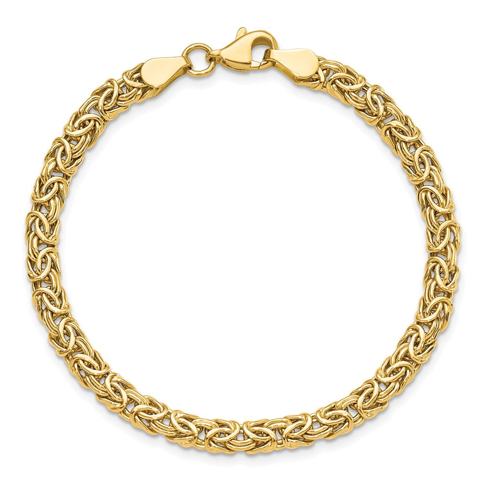14K Polished Byzantine 7 inch Bracelet