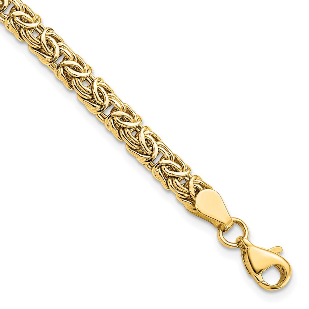 14K Polished Byzantine 7 inch Bracelet