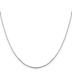 14K White Gold 1mm Sparkle Octagonal Box Chain