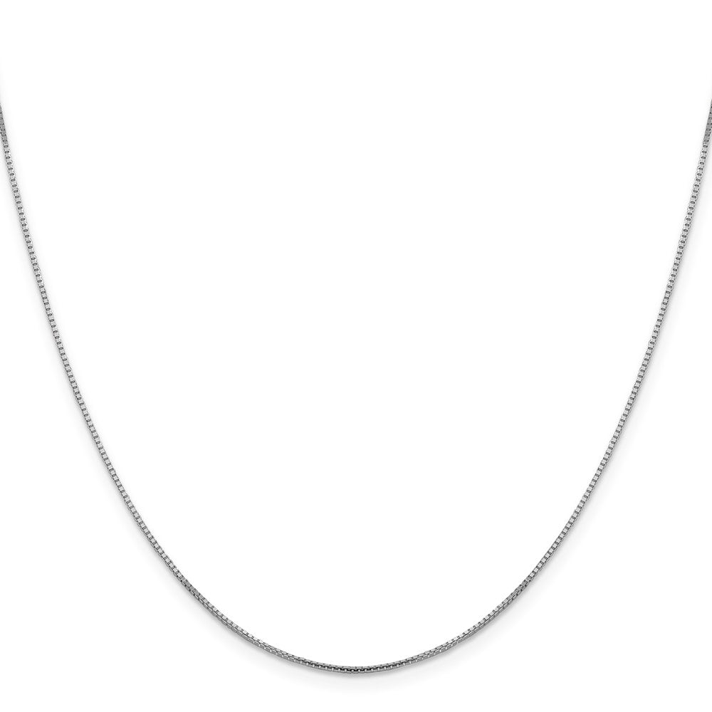 14K White Gold 1mm Sparkle Octagonal Box Chain