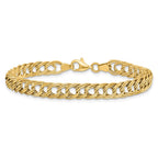 14K Yellow Gold Fancy Link 7 inch Bracelet
